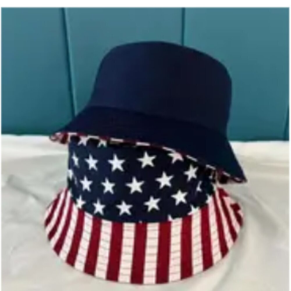 American Bucket Hat Reversable Red White Blue